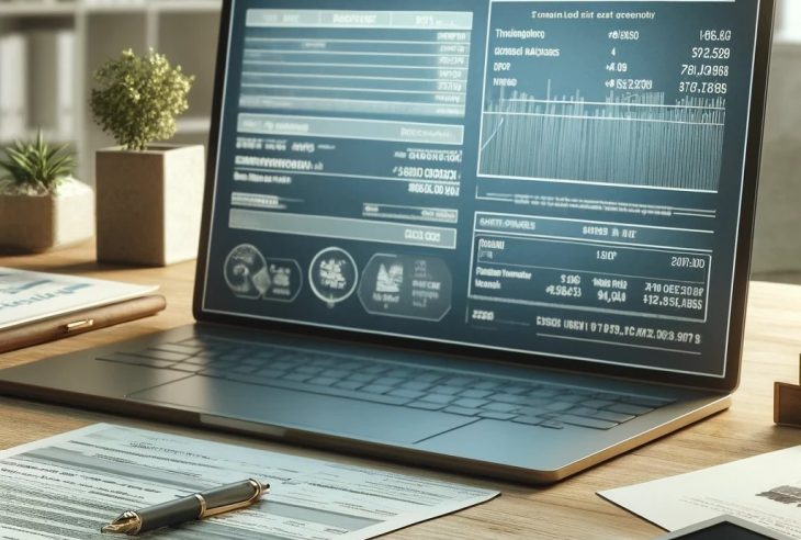 computer con dati finanziari