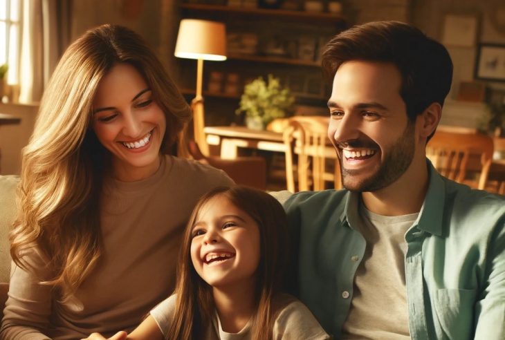 famiglia felice che sorride
