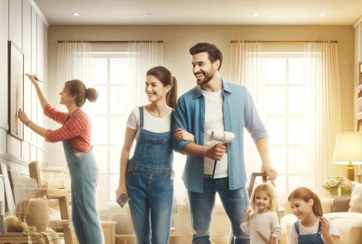 coppia che ristruttura casa